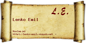 Lenko Emil névjegykártya